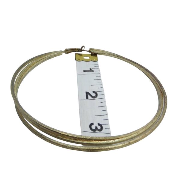 Y2k Candies Large Gold Hoop Earrings Chunky Giant Hoops - Picture 5 of 7